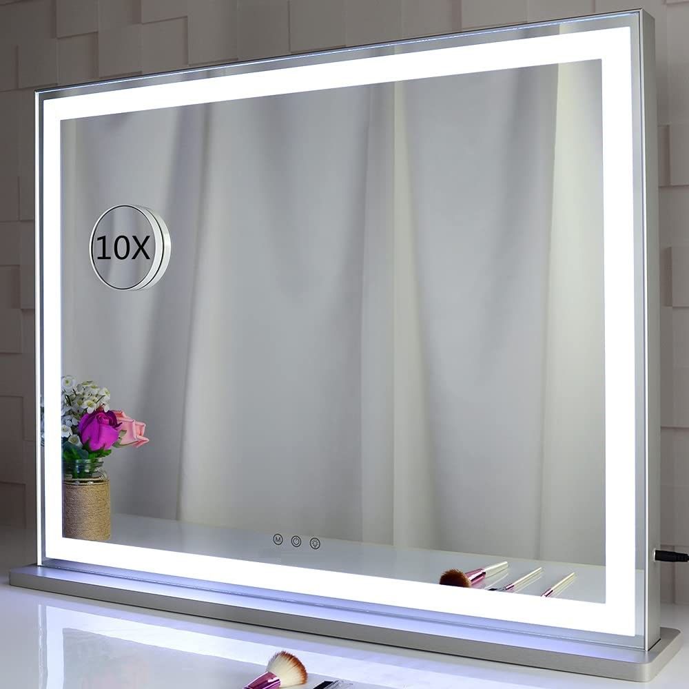 Hollywood LED Makeup Mirror with Smart Touch Control and 3 Colors Dimmable Light (72 x 56 cm) - Glam Warehouse