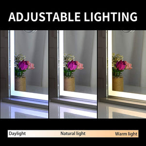 Hollywood LED Makeup Mirror with Smart Touch Control and 3 Colors Dimmable Light (72 x 56 cm) - Glam Warehouse
