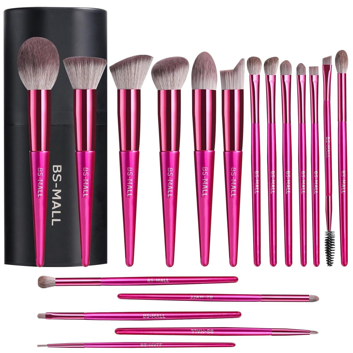 Hot red Professional Makeup Brush Set (18-Piece): Cruelty-Free, Versatile for Foundation, Blush & Eyeshadow, Ideal for Aussies - Glam Warehouse