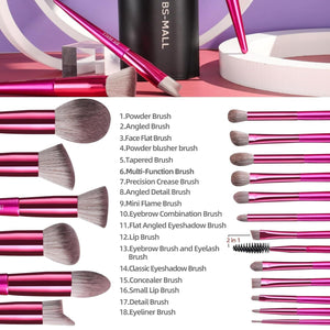 Hot red Professional Makeup Brush Set (18-Piece): Cruelty-Free, Versatile for Foundation, Blush & Eyeshadow, Ideal for Aussies - Glam Warehouse