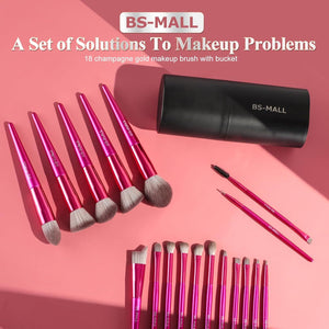 Hot red Professional Makeup Brush Set (18-Piece): Cruelty-Free, Versatile for Foundation, Blush & Eyeshadow, Ideal for Aussies - Glam Warehouse