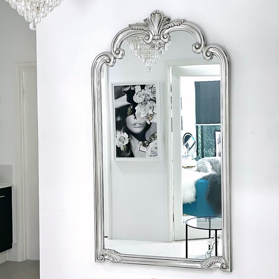 Interior Ave - Palacio Leaner Mirror - Antique Silver - Glam Warehouse