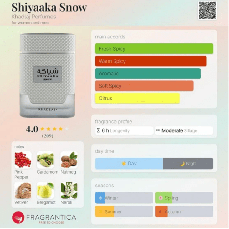 Khadlaj - Shiyaaka Snow Eau de Parfum (100ml) – By Khadlaj - Glam Warehouse
