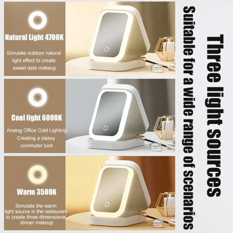 LED Mirror Cosmetics Storage Box - Glam Warehouse