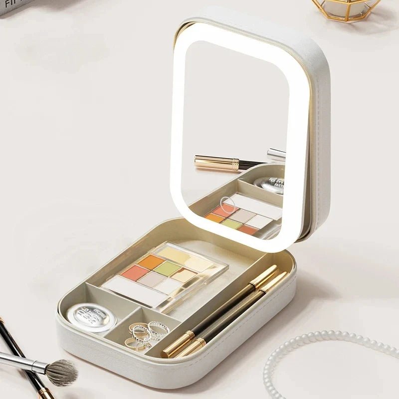 LED Mirror Cosmetics Storage Box - Glam Warehouse