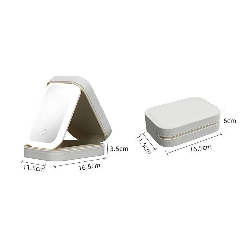 LED Mirror Cosmetics Storage Box - Glam Warehouse
