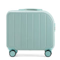 Light Blue Compact 18-Inch Carry-On Suitcase | Lightweight ABS Hardside Spinner Luggage - Glam Warehouse