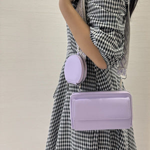 Light Green 2-piece combination new mobile phone shoulder bag niche design one-shoulder messenger bag mobile phone bag multi-function wide shoulder strap mother-and-child bag - Glam Warehouse