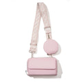 Light Pink 2-piece combination new mobile phone shoulder bag niche design one-shoulder messenger bag mobile phone bag multi-function wide shoulder strap mother-and-child bag - Glam Warehouse