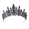 Luxury Full Rhinestone Bridal Tiara - Elegant Alloy Crown Hairband with 3A Grade Crystals Black - Glam Warehouse