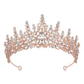 Luxury Full Rhinestone Bridal Tiara - Elegant Alloy Crown Hairband with 3A Grade Crystals Rose Gold - Glam Warehouse