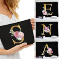Makeup Bags Floral Alphabet Print - Glam Warehouse