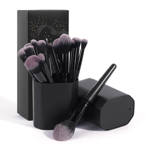 Makeup Brushes 18pcs Professional Natural Foundation Eyeshadow Concealer Blending Brush with Storage Box Kabuki Women Kit - Glam Warehouse