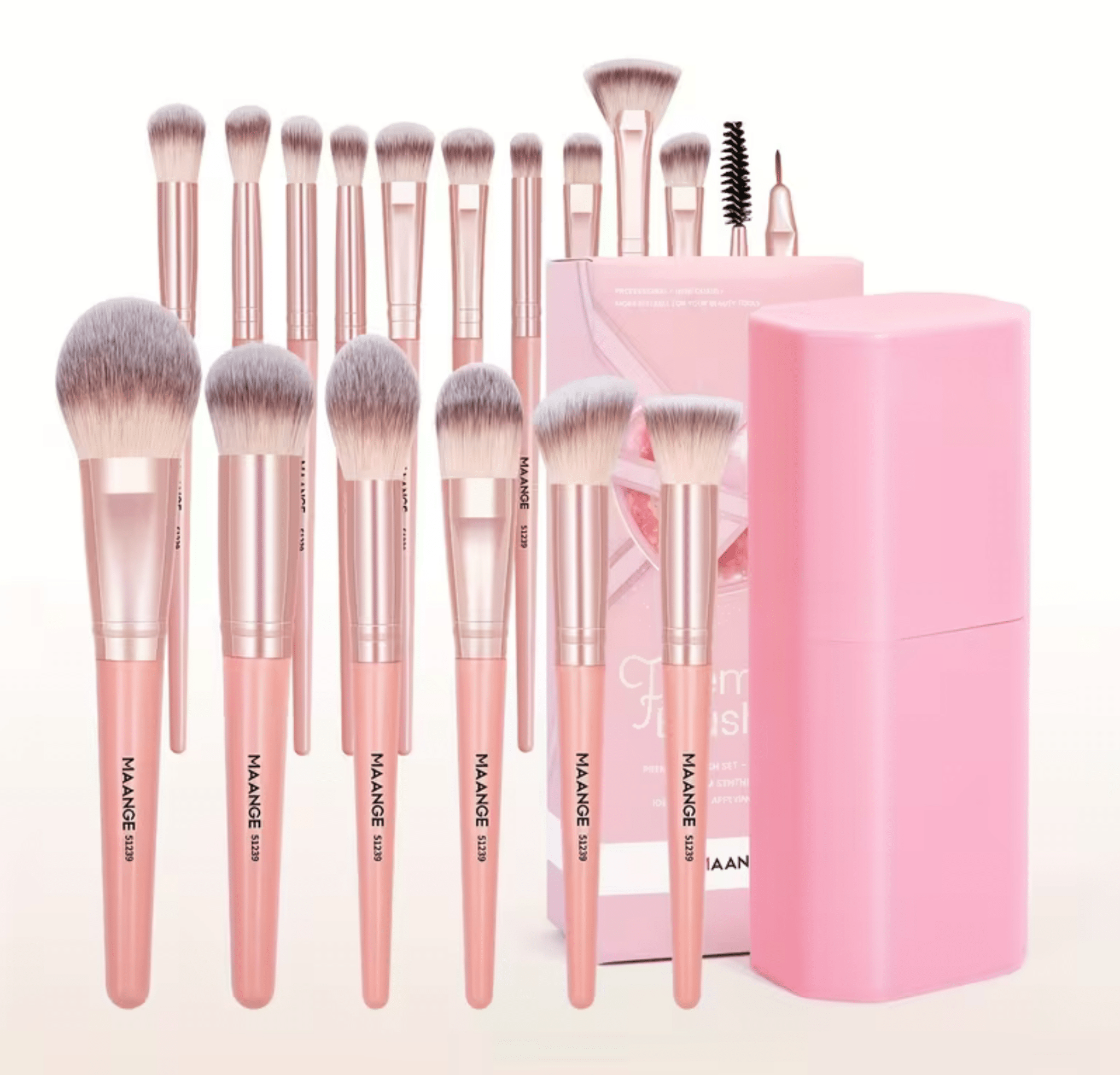 Makeup Brushes 18pcs Professional Natural Foundation Eyeshadow Concealer Blending Brush with Storage Box Kabuki Women Kit - Glam Warehouse