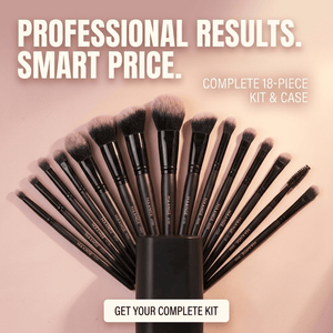 Makeup Brushes 18pcs Professional Natural Foundation Eyeshadow Concealer Blending Brush with Storage Box Kabuki Women Kit - Glam Warehouse