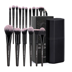 Makeup Brushes 18pcs Professional Natural Foundation Eyeshadow Concealer Blending Brush with Storage Box Kabuki Women Kit - Glam Warehouse