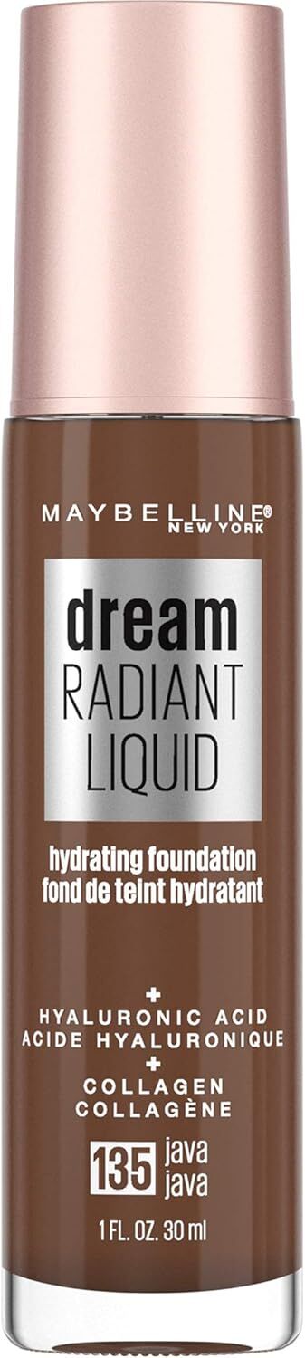 Maybelline Dream Radiant Liquid Hydrating Foundation with Hyaluronic Acid - Java 135, Java - Glam Warehouse