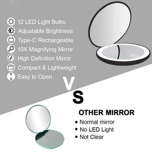 Mini Travel LED Makeup Mirror - Glam Warehouse