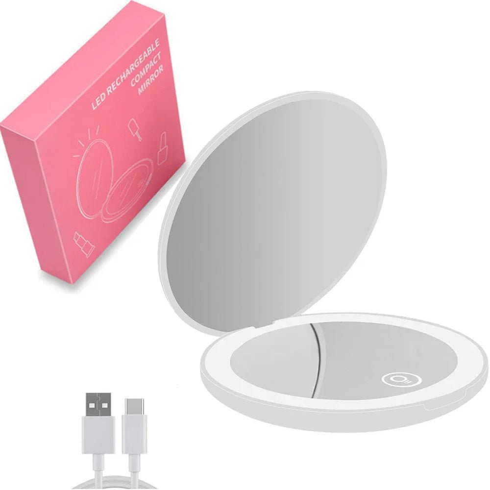Mini Travel LED Makeup Mirror - Glam Warehouse