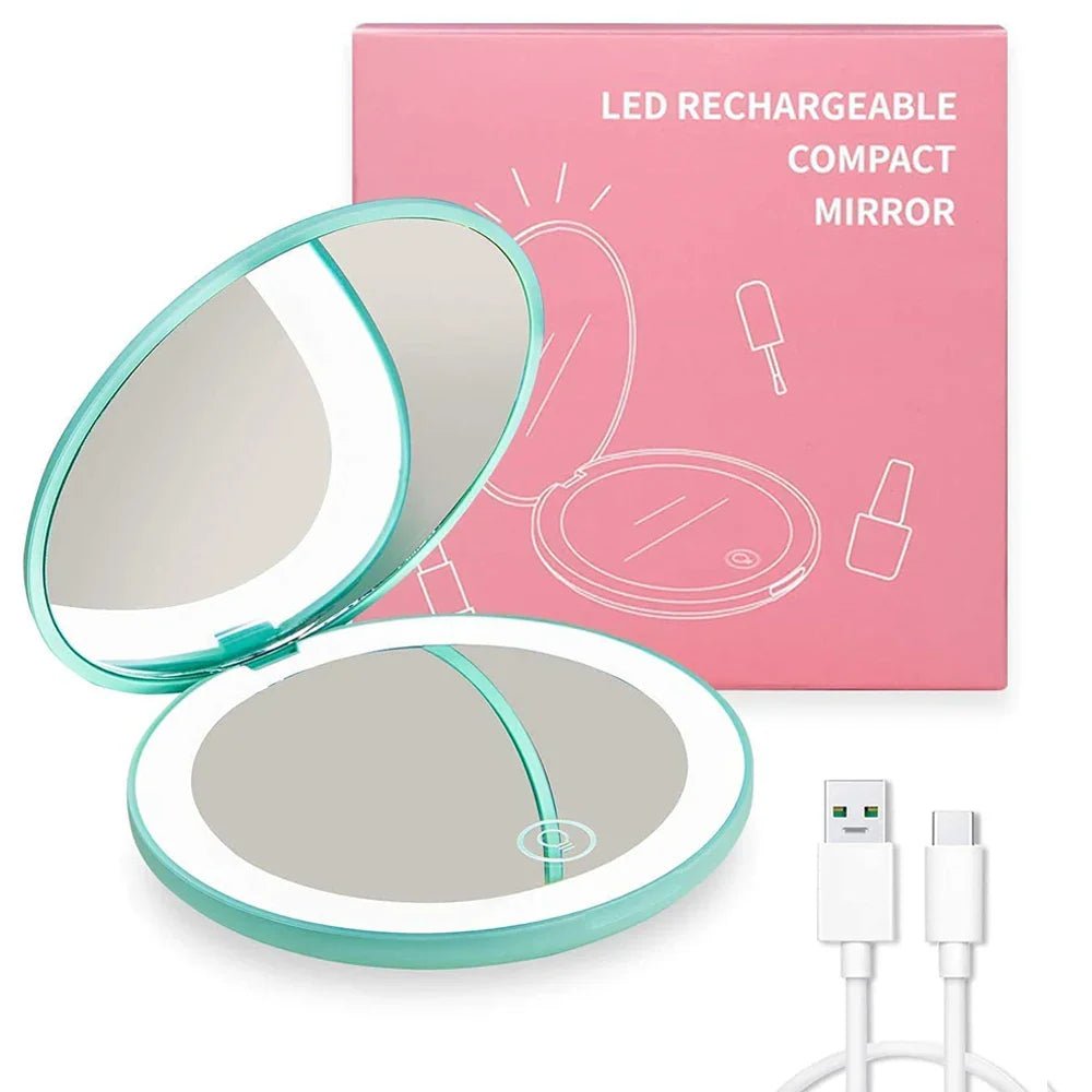 Mini Travel LED Makeup Mirror - Glam Warehouse