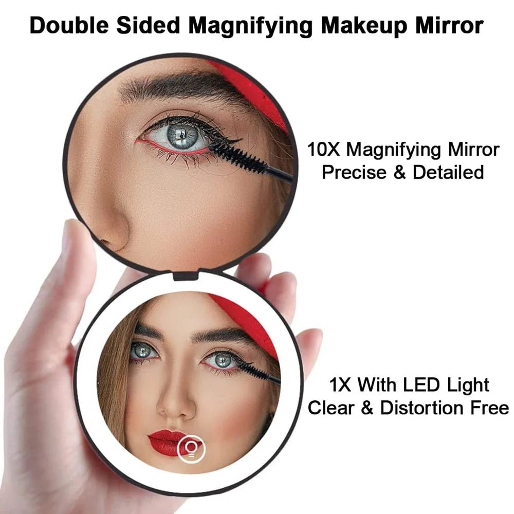Mini Travel LED Makeup Mirror - Glam Warehouse