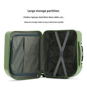 Mint Green 18-Inch Lightweight Carry-On Luggage - Waterproof & Anti-Theft Suitcase with Silent Universal Wheels - Glam Warehouse