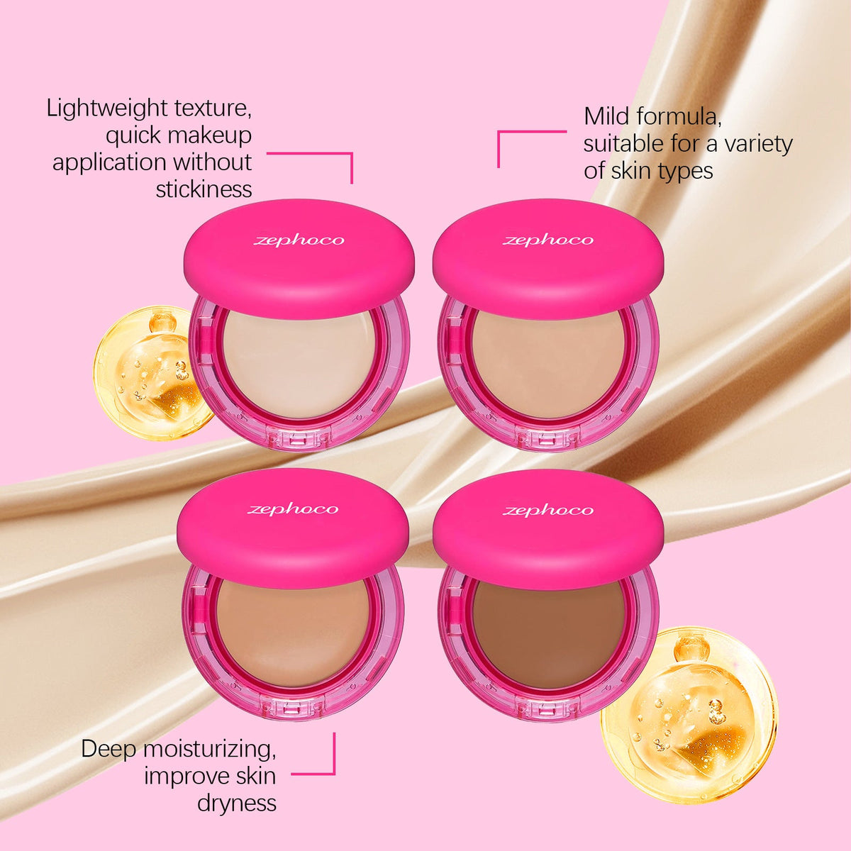 Moisturizing Balm Foundation - Lightweight Texture, Long-Lasting Natural Coverage(Brown) - Glam Warehouse