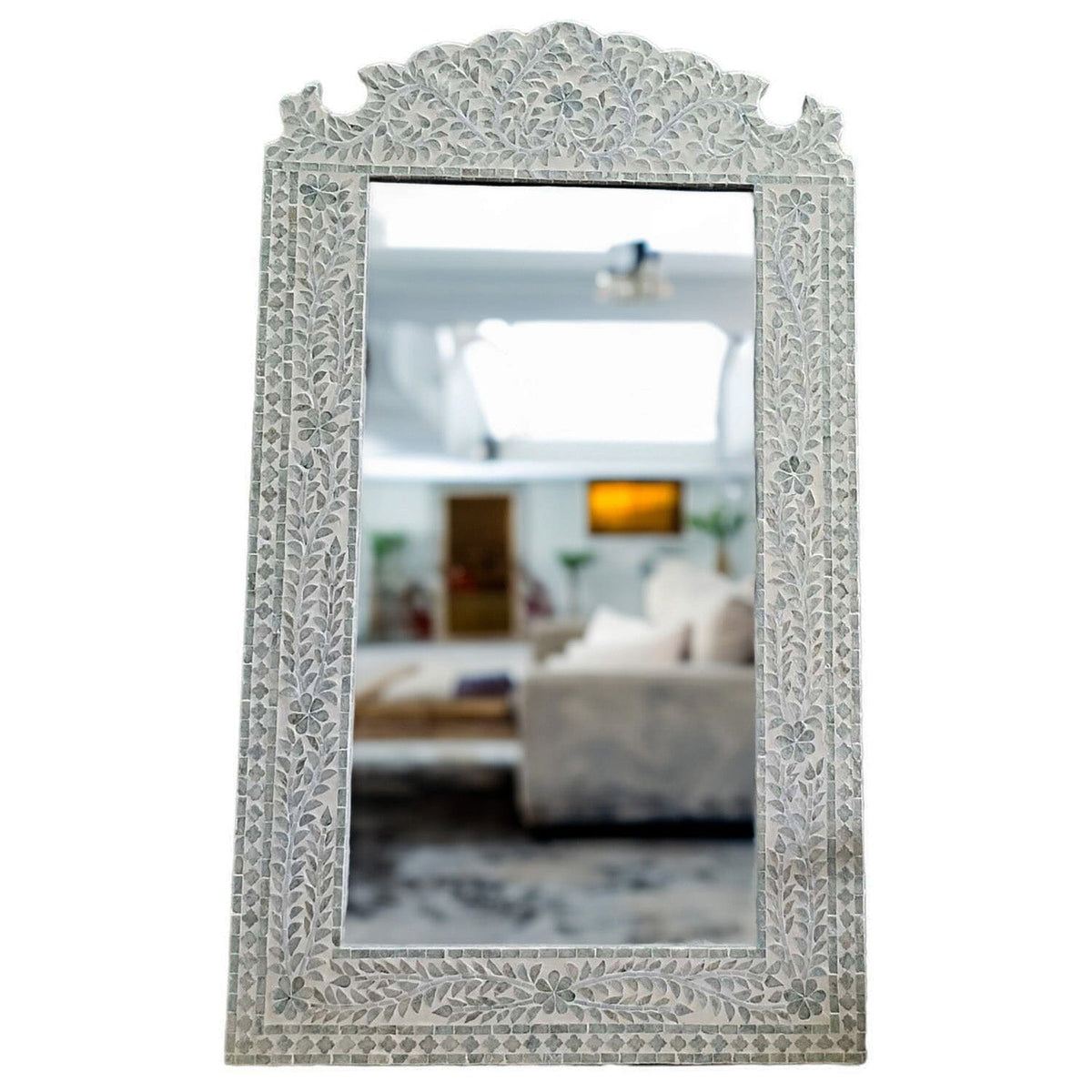 MOTHER OF PEARL SERENE REFLECTION WALL MIRROR - Glam Warehouse
