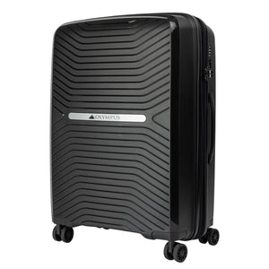 Olympus 3PC Astra Luggage Set Hard Shell Suitcase - Obsidian Black - Glam Warehouse