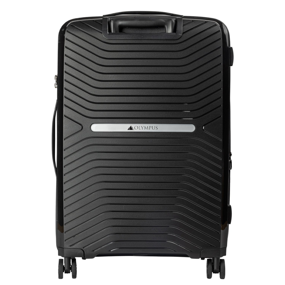 Olympus 3PC Astra Luggage Set Hard Shell Suitcase - Obsidian Black - Glam Warehouse