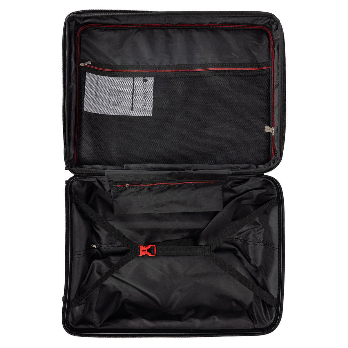 Olympus 3PC Astra Luggage Set Hard Shell Suitcase - Obsidian Black - Glam Warehouse