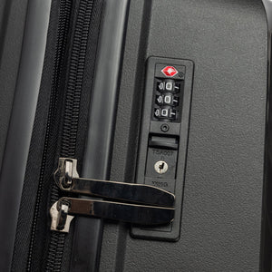 Olympus 3PC Astra Luggage Set Hard Shell Suitcase - Obsidian Black - Glam Warehouse