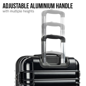 Olympus Noctis 3PC Luggage Set Hard Shell ABS+PC - Stygian Black - Glam Warehouse