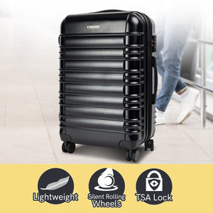 Olympus Noctis 3PC Luggage Set Hard Shell ABS+PC - Stygian Black - Glam Warehouse
