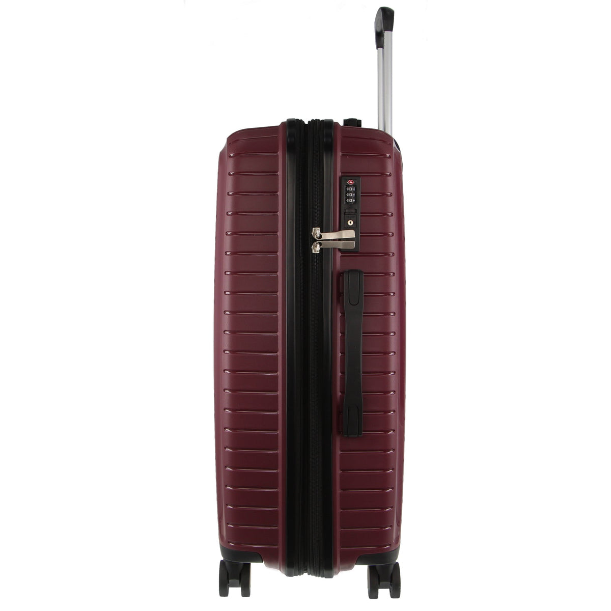 Pierre Cardin 65cm Medium Hard-Shell Suitcase Travel Luggage Bag - Burgundy - Glam Warehouse