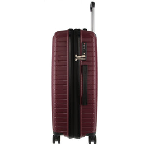 Pierre Cardin 65cm Medium Hard-Shell Suitcase Travel Luggage Bag - Burgundy - Glam Warehouse