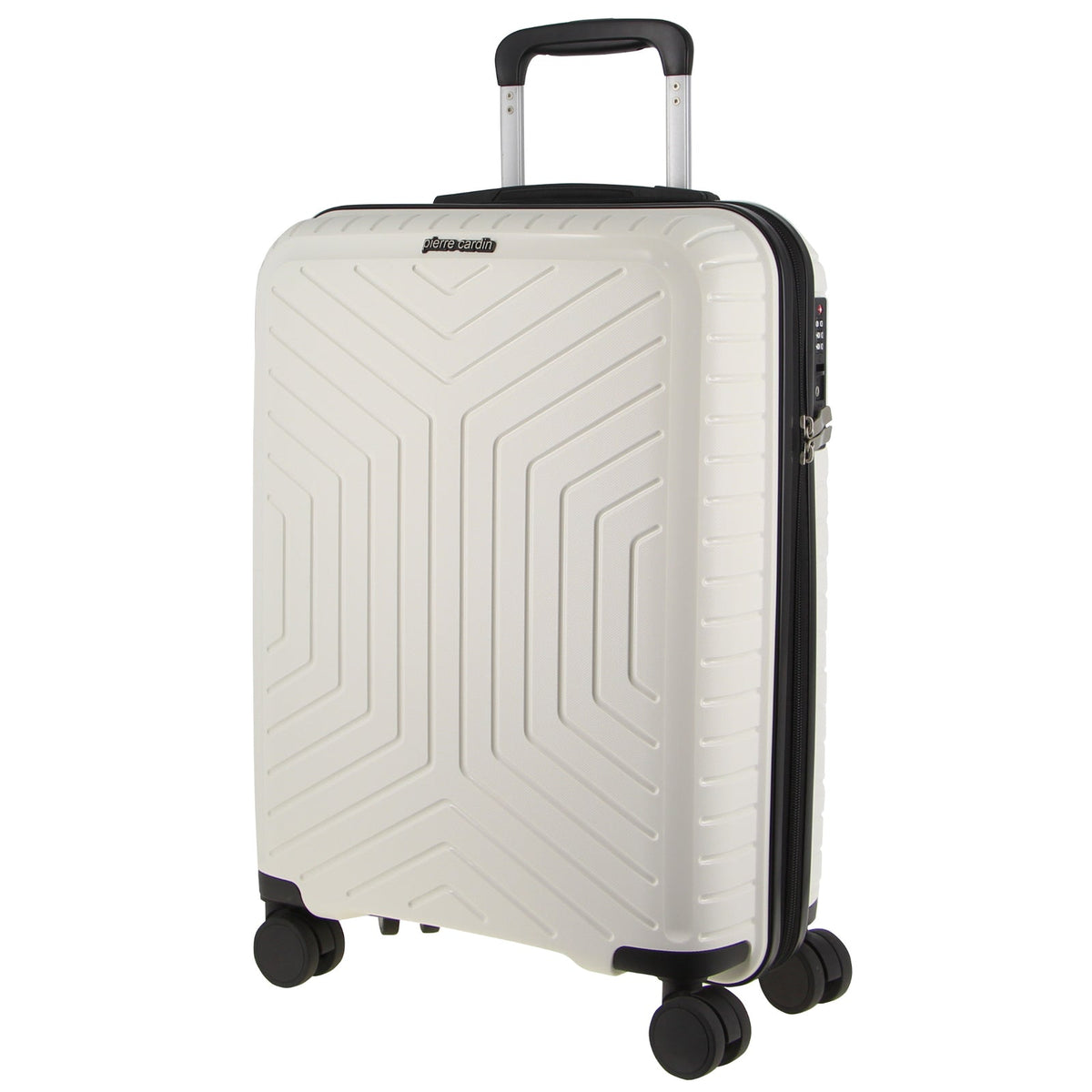 Pierre Cardin 76cm Large Hard-Shell Suitcase Travel Luggage Bag - White - Glam Warehouse