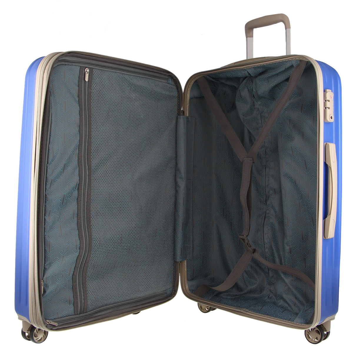 Pierre Cardin Hardshell Cabin Luggage Bag Travel Carry On TSA 54cm (49L) - Ocean - Glam Warehouse