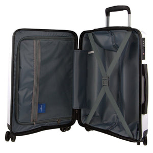 Pierre Cardin Inspired Milleni Cabin Luggage Bag Travel Carry On Suitcase 54cm (39L) - White - Glam Warehouse