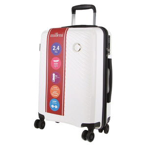 Pierre Cardin Inspired Milleni Cabin Luggage Bag Travel Carry On Suitcase 54cm (39L) - White - Glam Warehouse