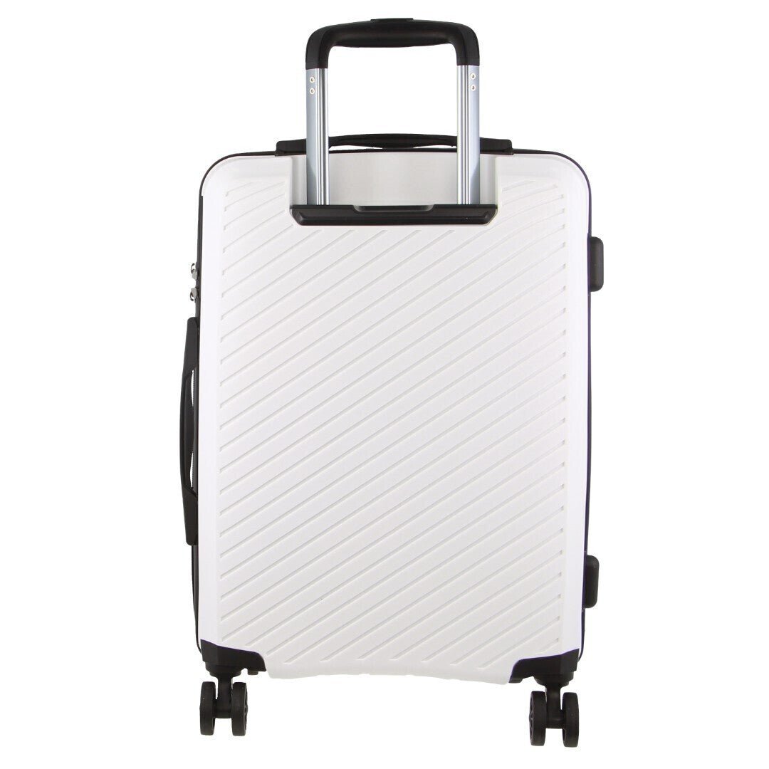 Pierre Cardin Inspired Milleni Cabin Luggage Bag Travel Carry On Suitcase 54cm (39L) - White - Glam Warehouse