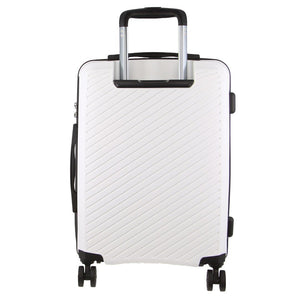 Pierre Cardin Inspired Milleni Cabin Luggage Bag Travel Carry On Suitcase 54cm (39L) - White - Glam Warehouse