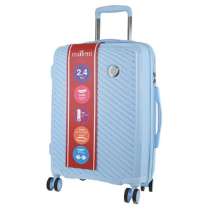Pierre Cardin Inspired Milleni Luggage Bag Large in Blue + FREE Milleni Waist Bag - Glam Warehouse