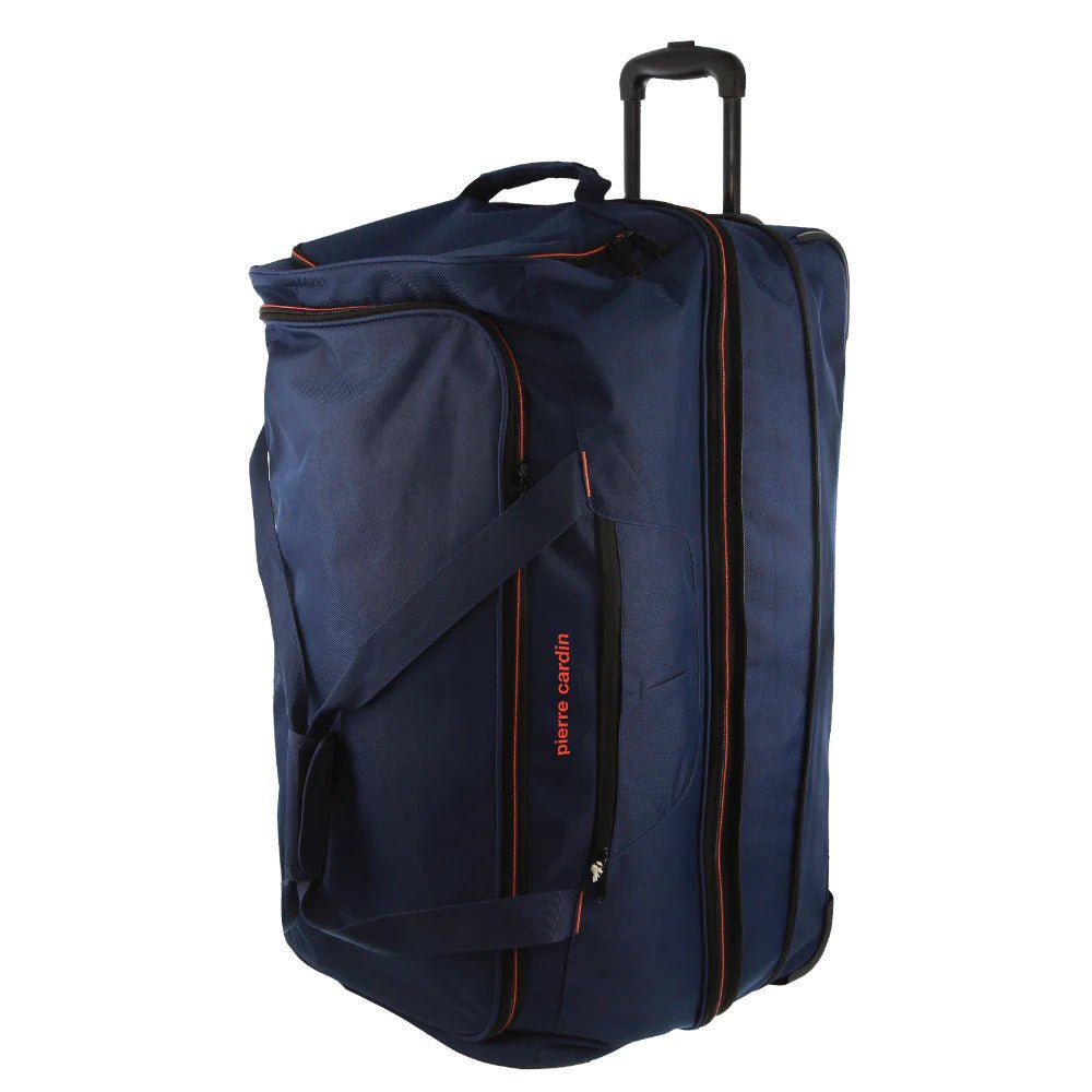 Pierre Cardin Trolley Bag Large Soft Travel Luggage Wheeled Duffle 82 Cm - Navy - Glam Warehouse