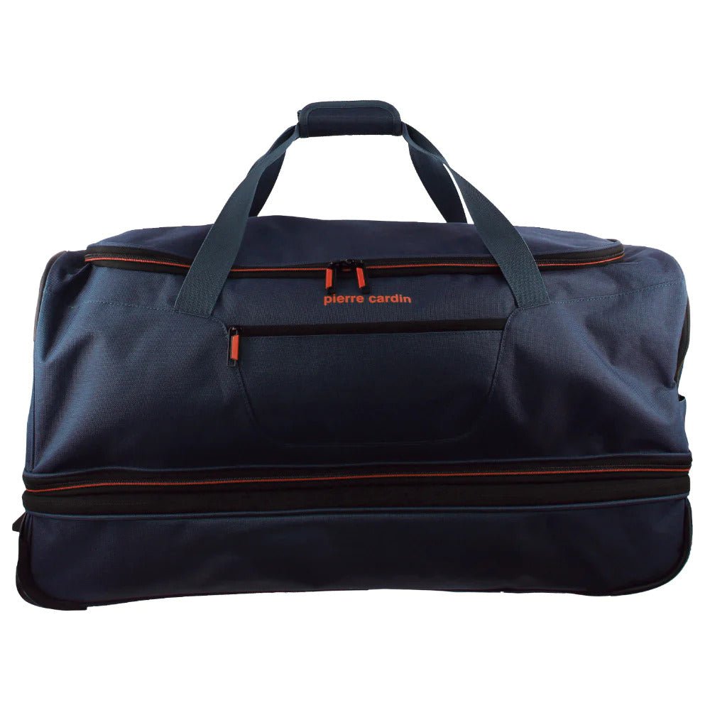 Pierre Cardin Trolley Bag Large Soft Travel Luggage Wheeled Duffle 82 Cm - Navy - Glam Warehouse