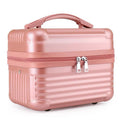 Pink Durable Hard Shell Makeup Travel Case - Large Capacity Portable Cosmetic Organizer Box with Handle - Glam Warehouse