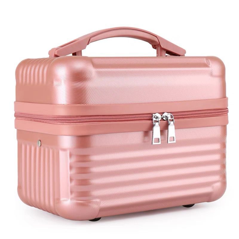 Pink Durable Hard Shell Makeup Travel Case - Large Capacity Portable Cosmetic Organizer Box with Handle - Glam Warehouse
