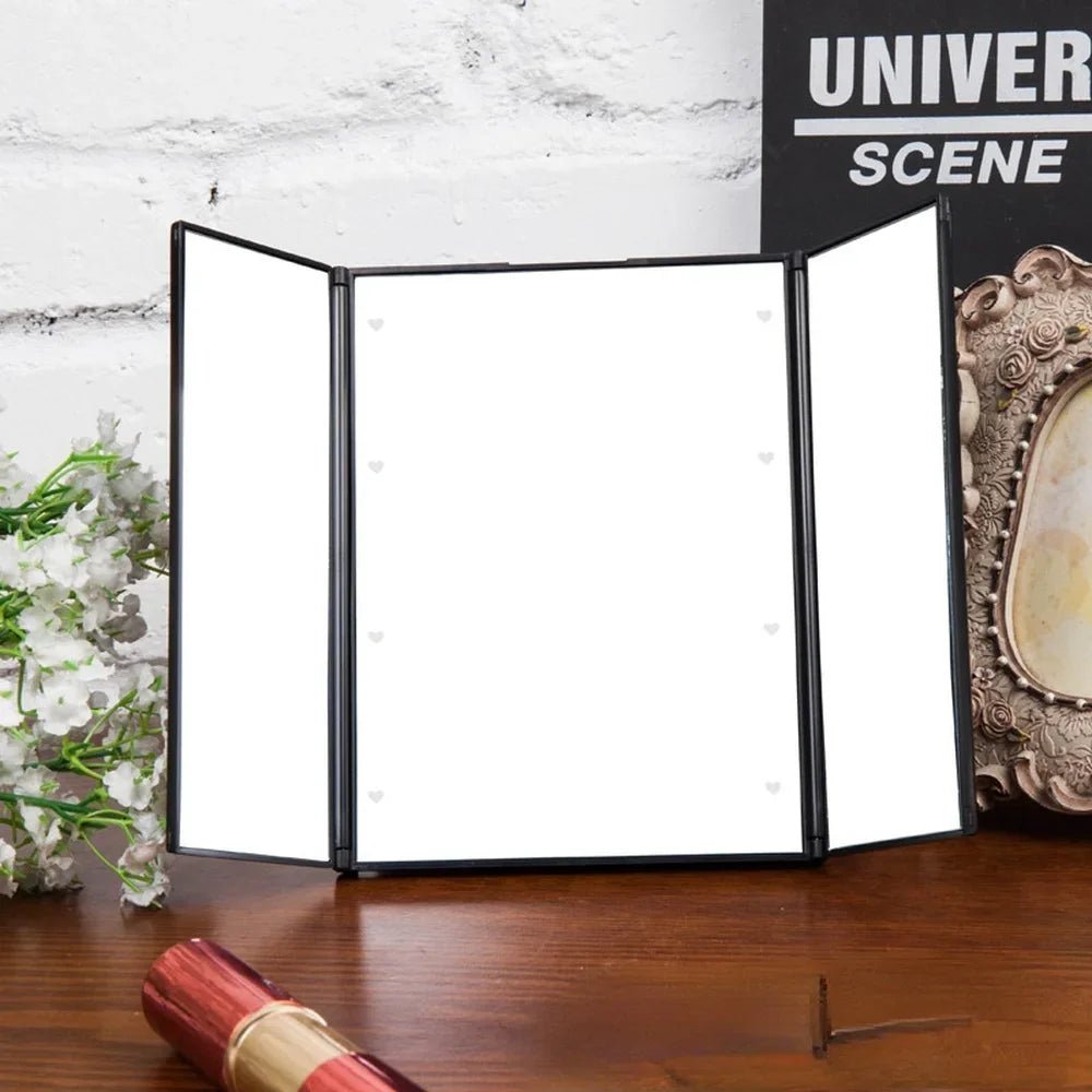 Portable Makeup Mirror with Hand Folding Led Mirror Lamp - Glam Warehouse