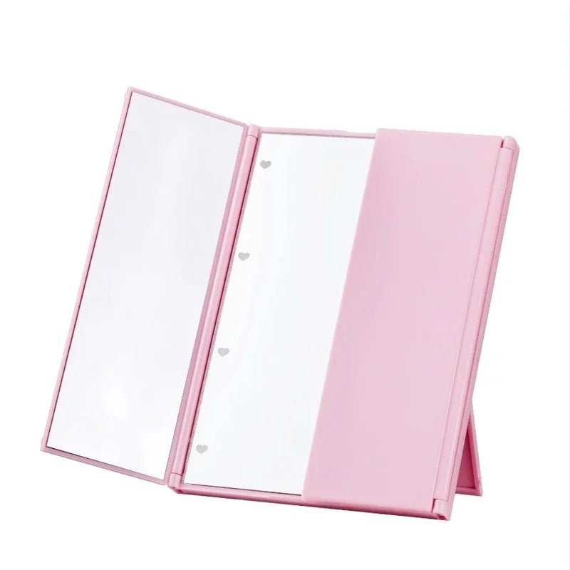 Portable Makeup Mirror with Hand Folding Led Mirror Lamp - Glam Warehouse
