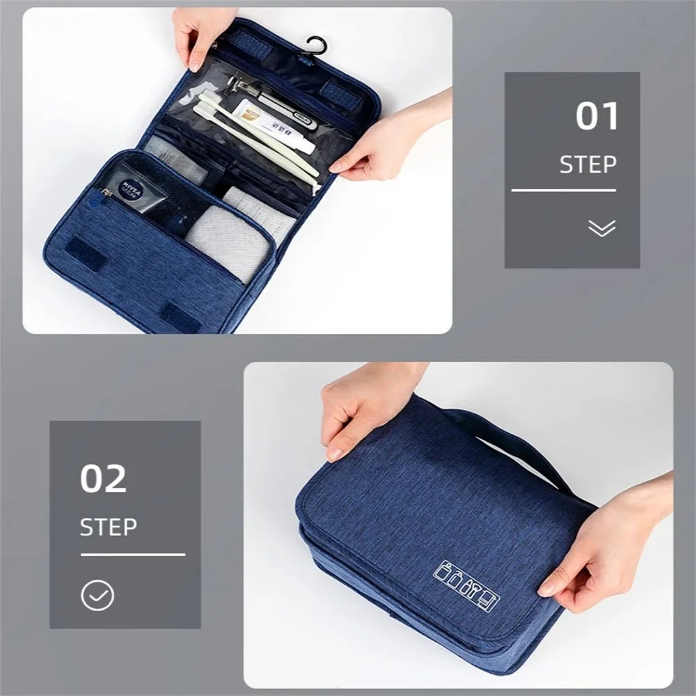 Portable Toiletry Washbag with Hanging Hook - Glam Warehouse